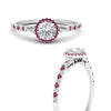 Load image into Gallery viewer, baguette-round-cut-halo-accented-pink-sapphire-engagement-ring-in-white-gold-FD10047RORGSADRPIANGLE3-NL-WG