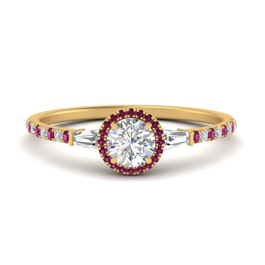 baguette-round-cut-halo-accented-pink-sapphire-engagement-ring-in-yellow-gold-FD10047RORGSADRPI-NL-YG
