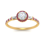 Load image into Gallery viewer, baguette-round-cut-halo-accented-pink-sapphire-engagement-ring-in-yellow-gold-FD10047RORGSADRPIANGLE5-NL-YG_60c4ec2d-c15c-4be3-834d-832cbfe2df48