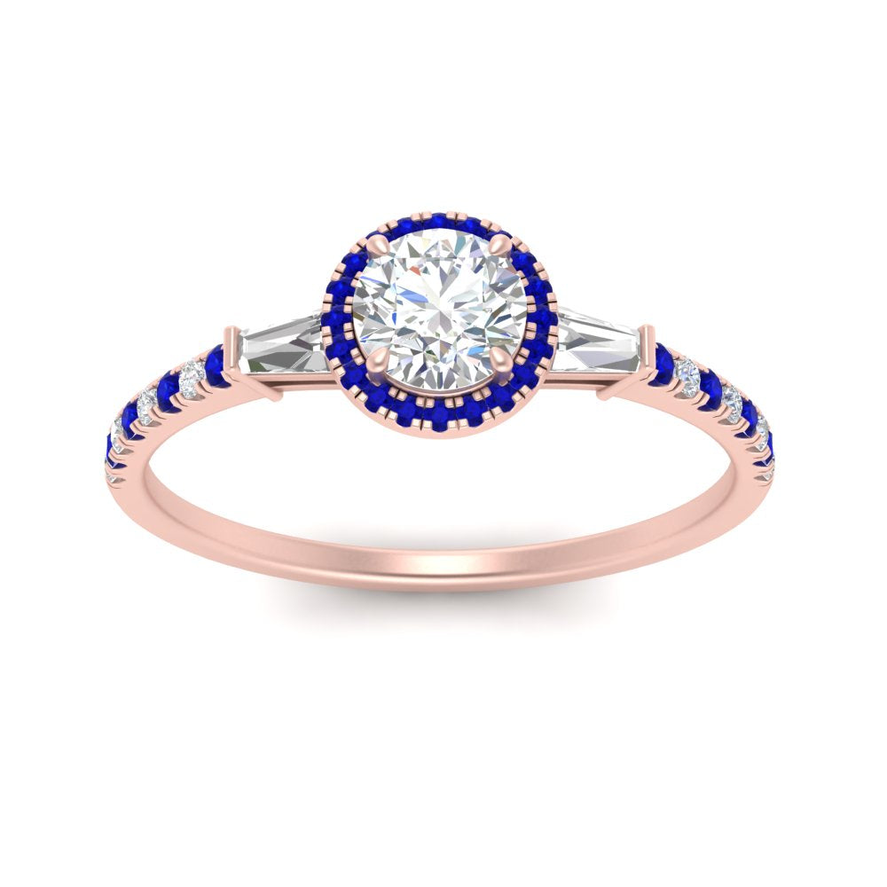 baguette-round-cut-halo-accented-sapphire-engagement-ring-in-rose-gold-FD10047RORGSABLANGLE5-NL-RG