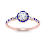 Load image into Gallery viewer, baguette-round-cut-halo-accented-sapphire-engagement-ring-in-rose-gold-FD10047RORGSABLANGLE5-NL-RG_a6b5bb4d-3760-4d52-971e-00e7ac0a9e5c