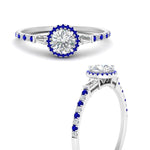 Load image into Gallery viewer, baguette-round-cut-halo-accented-sapphire-engagement-ring-in-white-gold-FD10047RORGSABLANGLE3-NL-WG_e57422d6-4d96-471b-a308-20a08cd3d880
