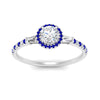 Load image into Gallery viewer, baguette-round-cut-halo-accented-sapphire-engagement-ring-in-white-gold-FD10047RORGSABLANGLE5-NL-WG