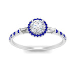 Load image into Gallery viewer, baguette-round-cut-halo-accented-sapphire-engagement-ring-in-white-gold-FD10047RORGSABLANGLE5-NL-WG_0a926e85-781f-48de-a84b-a1f577d699eb