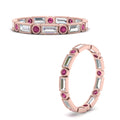 Thumbnail 34 - Baguette Round Bezel Eternity Band
