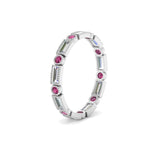 Load image into Gallery viewer, Baguette Round Bezel Eternity Band
