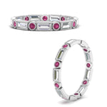 Load image into Gallery viewer, Baguette Round Bezel Eternity Band
