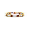 Thumbnail 17 - Baguette Round Bezel Eternity Band