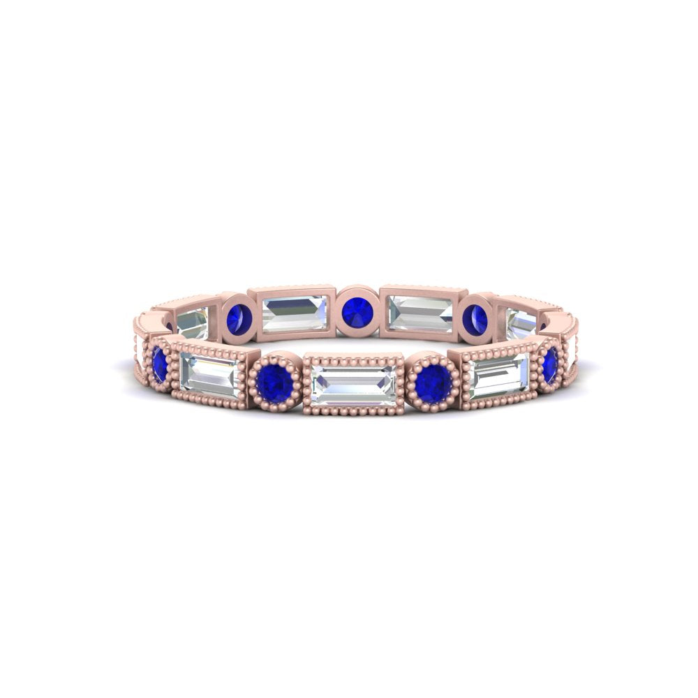Baguette Round Bezel Eternity Band