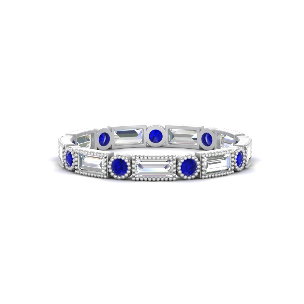 Baguette Round Bezel Eternity Band