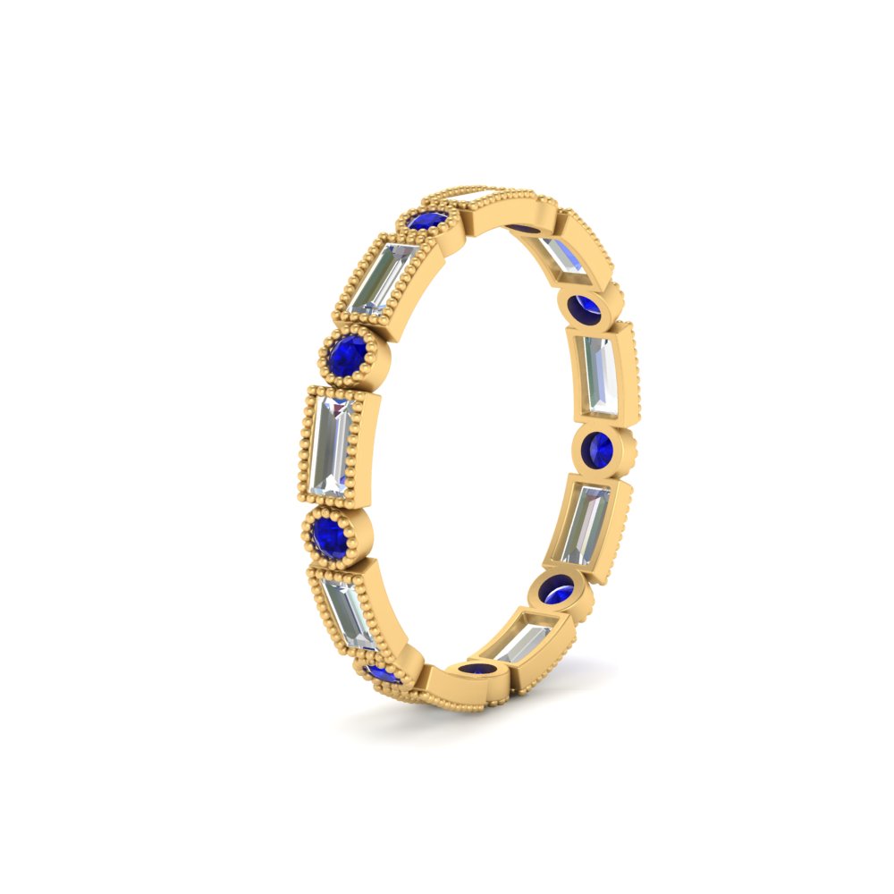 Baguette Round Bezel Eternity Band
