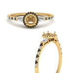 Load image into Gallery viewer, baguette-semi-mount-halo-accented-black-diamond-engagement-ring-in-yellow-gold-FD10047SMRGBLACKANGLE3-NL-YG