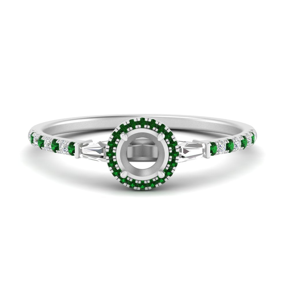 baguette-semi-mount-halo-accented-emerald-engagement-ring-in-white-gold-FD10047SMRGEMGR-NL-WG