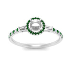 Load image into Gallery viewer, baguette-semi-mount-halo-accented-emerald-engagement-ring-in-white-gold-FD10047SMRGEMGRANGLE5-NL-WG