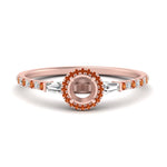 Load image into Gallery viewer, baguette-semi-mount-halo-accented-orange-sapphire-engagement-ring-in-rose-gold-FD10047SMRGSAOR-NL-RG