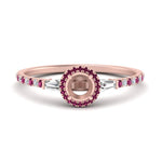 Load image into Gallery viewer, baguette-semi-mount-halo-accented-pink-sapphire-engagement-ring-in-rose-gold-FD10047SMRGSADRPI-NL-RG
