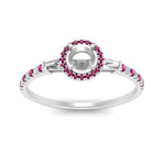 Load image into Gallery viewer, baguette-semi-mount-halo-accented-pink-sapphire-engagement-ring-in-white-gold-FD10047SMRGSADRPIANGLE5-NL-WG