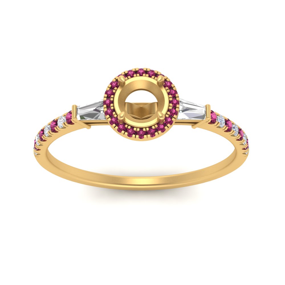 baguette-semi-mount-halo-accented-pink-sapphire-engagement-ring-in-yellow-gold-FD10047SMRGSADRPIANGLE5-NL-YG