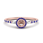 Load image into Gallery viewer, baguette-semi-mount-halo-accented-sapphire-engagement-ring-in-rose-gold-FD10047SMRGSABL-NL-RG
