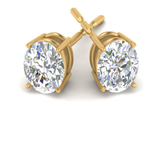 Stud Mens Earring Basket Oval Shaped
