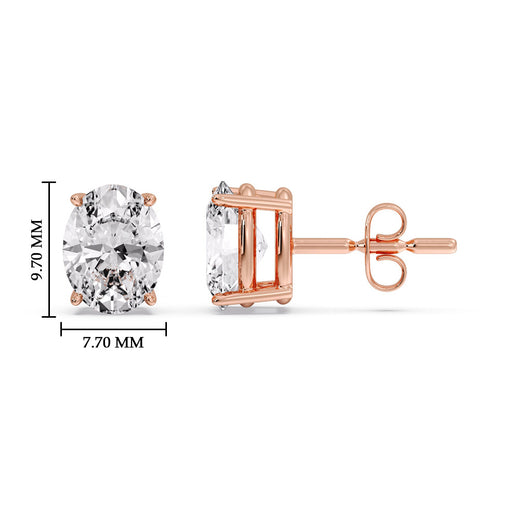 Stud Mens Earring Basket Oval Shaped