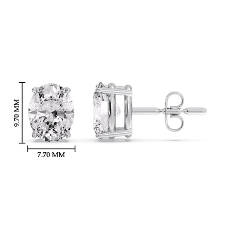 Stud Earring Basket Oval Shaped