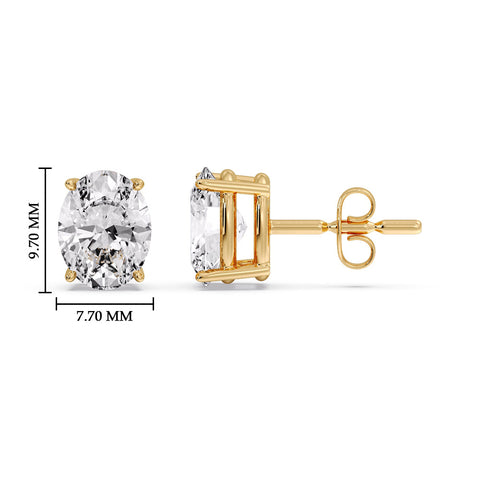 Stud Earring Basket Oval Shaped