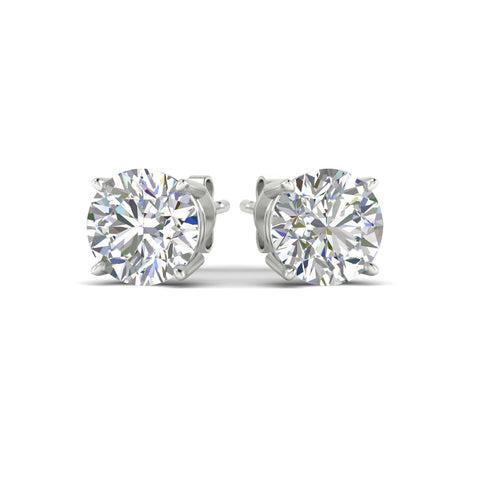 Classic Round Diamond Four Prong Studs Earrings (F-G & VS1)