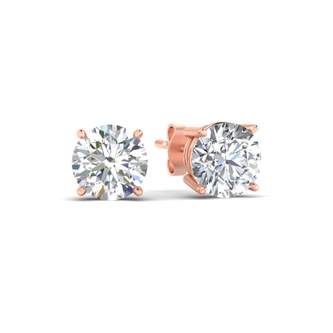 Classic Round Diamond Four Prong Studs Earrings (F-G & VS1)