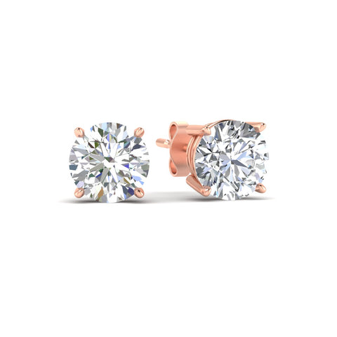 Classic Round Diamond Four Prong Studs Earrings (F-G & VS1)