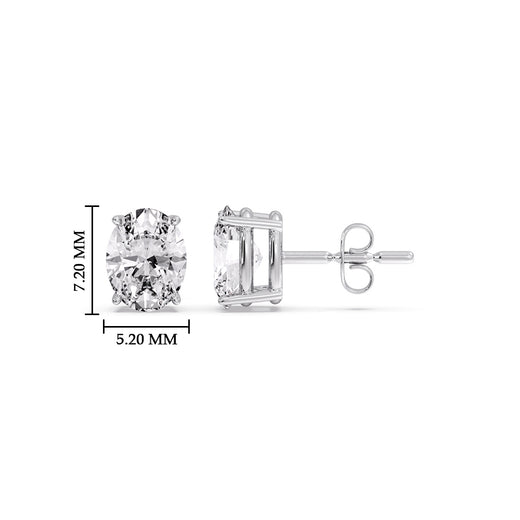 Stud Mens Earring Basket Oval Shaped