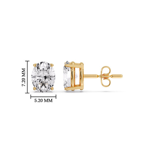 Stud Mens Earring Basket Oval Shaped