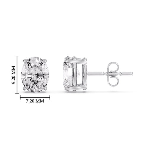 Stud Mens Earring Basket Oval Shaped