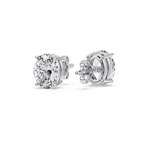 Stud Mens Earring Basket Oval Shaped