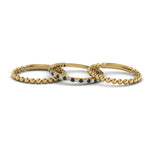 Load image into Gallery viewer, bead-stack-band-for-women-with-black-diamond-in-yellow-gold-FD8088ROGBLACKANGLE3-NL-YG.jpg
