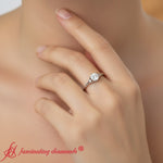 Load image into Gallery viewer, Beautiful Bezel Three Stone Engagement Ring
