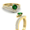 Load image into Gallery viewer, beautiful-crossover-round-emerald-wedding-set-in-yellow-gold-FDENS3007ROGEMGR-NL-YG-GS.jpg