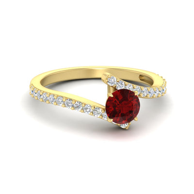 Beautiful Crossover Gemstone Ring