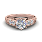 Load image into Gallery viewer, Round Cut Filigree 6 Prong Engagement Ring
