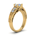 Load image into Gallery viewer, Round Cut Filigree 6 Prong Engagement Ring
