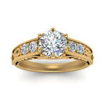 Load image into Gallery viewer, Round Cut Filigree 6 Prong Engagement Ring
