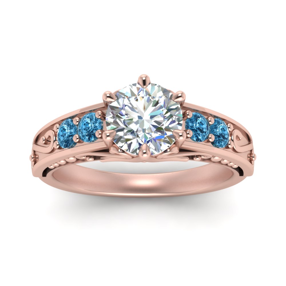 Beautiful Filigree 6 Prong Diamond Ring