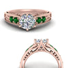 Load image into Gallery viewer, beautiful-filigree-6-prong-diamond-engagement-ring-with-emerald-in-rose-gold-FD9143RORGEMGRANGLE3-NL-RG.jpg?v=1759925722