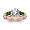 Load image into Gallery viewer, beautiful-filigree-6-prong-diamond-engagement-ring-with-emerald-in-rose-gold-FD9143RORGEMGRANGLE5-NL-RG.jpg?v=1759925722