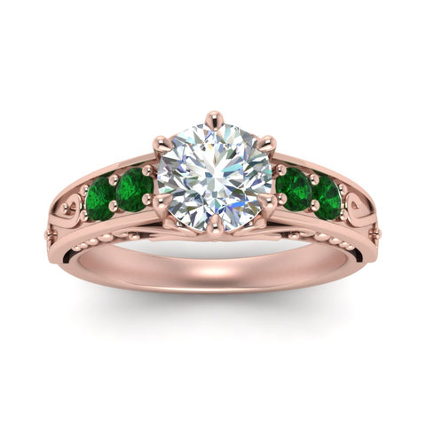 beautiful-filigree-6-prong-diamond-engagement-ring-with-emerald-in-rose-gold-FD9143RORGEMGRANGLE5-NL-RG.jpg?v=1759925722