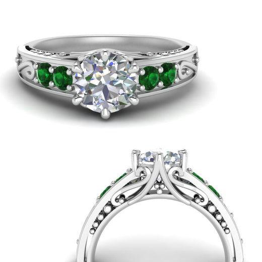 beautiful-filigree-6-prong-diamond-engagement-ring-with-emerald-in-white-gold-FD9143RORGEMGRANGLE3-NL-WG.jpg?v=1759984480