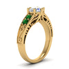 Load image into Gallery viewer, beautiful-filigree-6-prong-diamond-engagement-ring-with-emerald-in-yellow-gold-FD9143RORGEMGRANGLE2-NL-YG.jpg?v=1759984480