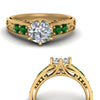 Load image into Gallery viewer, beautiful-filigree-6-prong-diamond-engagement-ring-with-emerald-in-yellow-gold-FD9143RORGEMGRANGLE3-NL-YG.jpg?v=1759984480