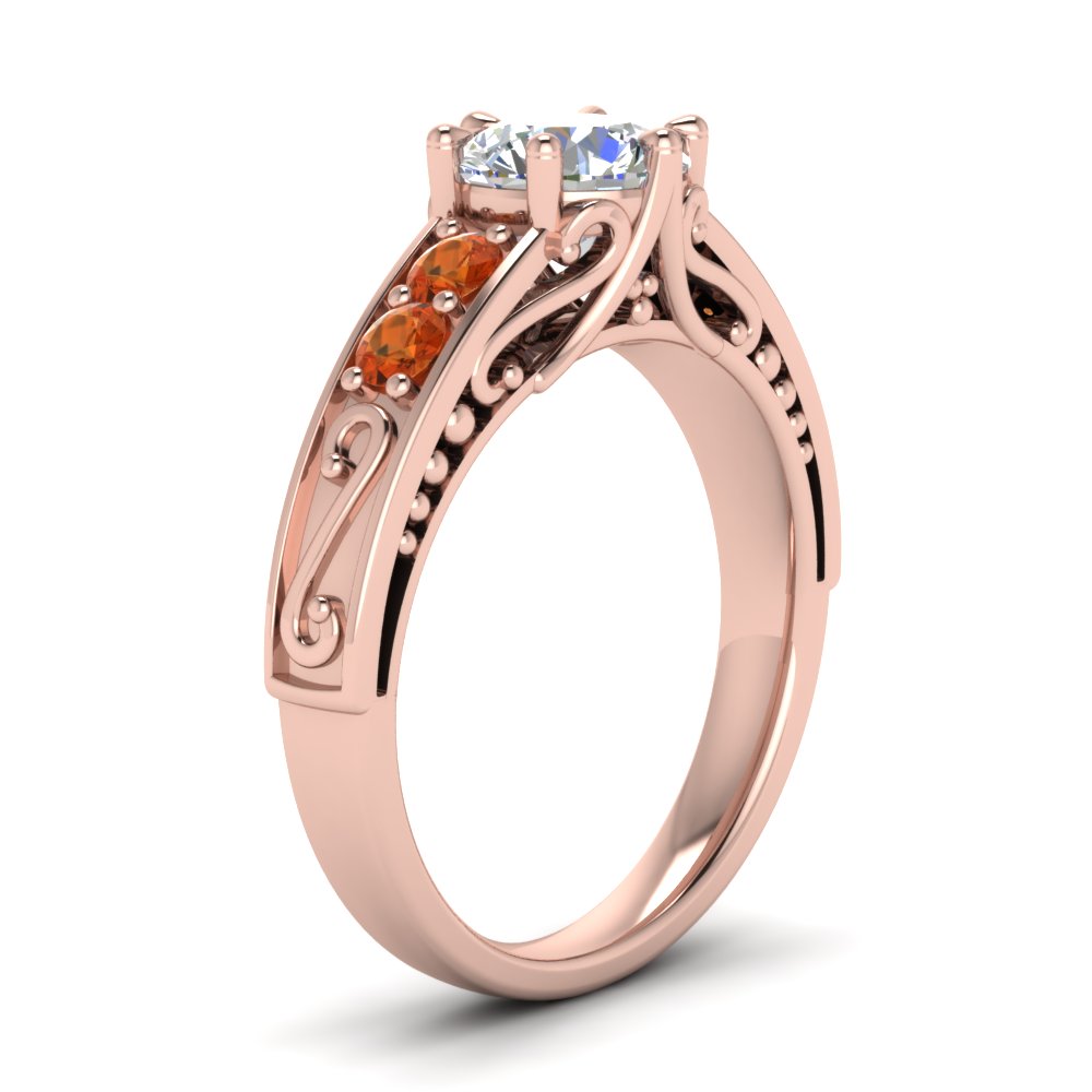 Beautiful Filigree 6 Prong Diamond Ring