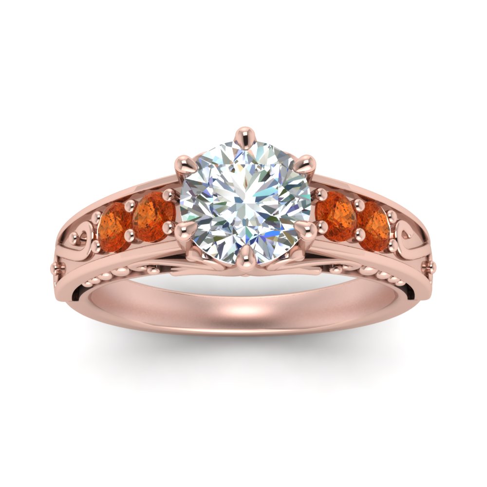 Beautiful Filigree 6 Prong Diamond Ring